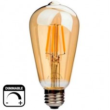 Λάμπα LED ST64 Αβοκάντο 6W E27 230V 600lm Ντιμαριζόμενη 2200K Θερμό φως Μελί Γυαλί 13-27866009